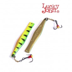 Блесна вертикальная зимняя Lucky John KALOMIES с цепочкой и крючком, 6 см, TIGER блистер