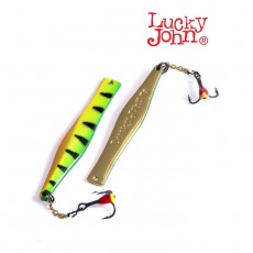 Блесна вертикальная зимняя Lucky John KALOMIES с цепочкой и крючком, 7.5 см, TIGER блистер