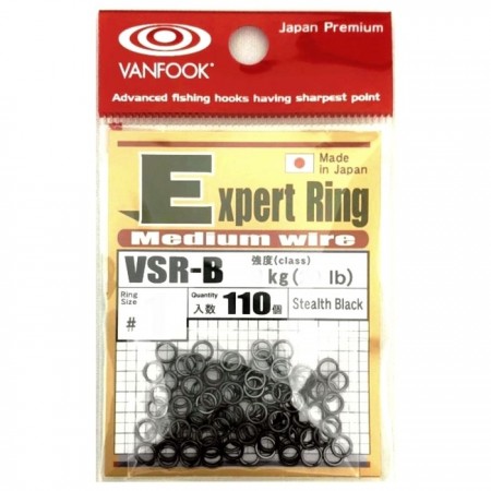 Заводные кольца VANFOOK VSR-B, размер 2, тест 40 кг, 110 шт., набор, 03016