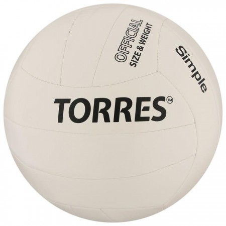 Мяч волейбольный TORRES Simple, TPU, машинная сшивка, 18 панелей, размер 5