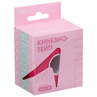 Кинезиотейп ONLYTOP Pink, 5 см х 5 м