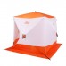 Палатка зимняя куб "СЛЕДОПЫТ", 2.1 х 2.1 м, 4-местная, ткань оксфорд, цвет бело-оранжевый