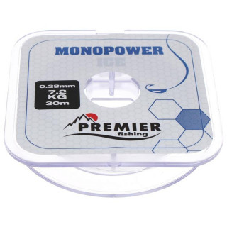 Леска PREMIER fishing MONOPOWER ICE, диаметр 0.28 мм, тест 7.2 кг, 30 м, нейлон, прозрачная