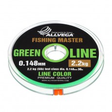 Леска монофильная ALLVEGA Fishing Master, диаметр 0.148 мм, тест 2.2 кг, 30 м, зеленая
