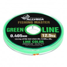 Леска монофильная ALLVEGA Fishing Master, диаметр 0.405 мм, тест 12.5 кг, 30 м, зеленая