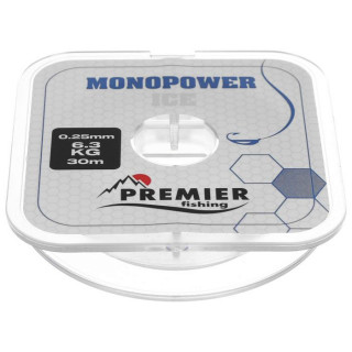 Леска PREMIER fishing MONOPOWER ICE, диаметр 0.25 мм, тест 6.3 кг, 30 м, нейлон, прозрачная