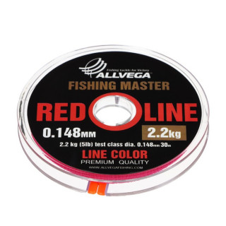 Леска монофильная ALLVEGA Fishing Master, диаметр 0.148 мм, тест 2.2 кг, 30 м, рубиновая