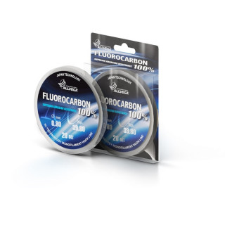 Леска монофильная ALLVEGA FX Fluorocarbon 100%, диаметр 0.80 мм, тест 39.8 кг, 20 м, прозрачная