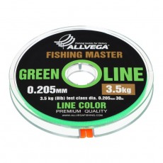 Леска монофильная ALLVEGA Fishing Master, диаметр 0.205 мм, тест 3.5 кг, 30 м, зеленая