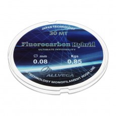 Леска монофильная ALLVEGA Fluorocarbon Hybrid, диаметр 0.08 мм, тест 0.85 кг, 30 м, флюорокарбон 65%