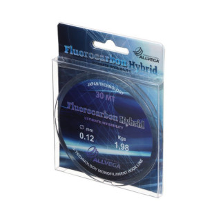 Леска монофильная ALLVEGA Fluorocarbon Hybrid, диаметр 0.12 мм, тест 1.98 кг, 30 м, флюорокарбон 65%