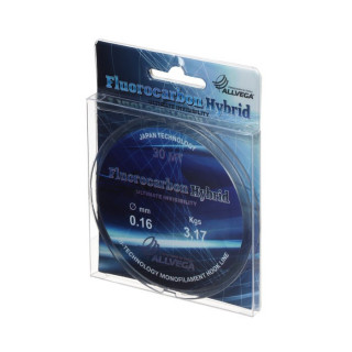 Леска монофильная ALLVEGA Fluorocarbon Hybrid, диаметр 0.16 мм, тест 3.17 кг, 30 м, флюорокарбон 65%