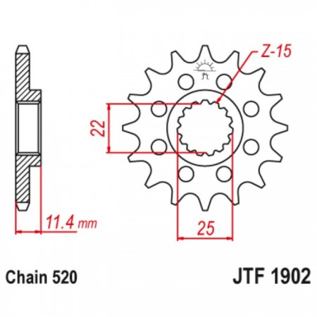 Звезда ведущая JTF1902-17, JT sprockets, цепь 520, 17 зубьев