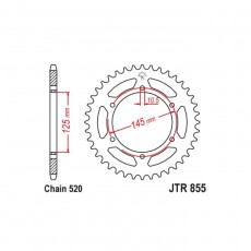 Звезда ведомая JT sprockets JTR855-47, цепь 520, 47 зубьев