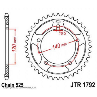 Звезда задняя, ведомая JTR1792 стальная, цепь 525, 41 зубье