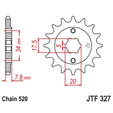 Звезда ведущая JTF327-15, JT sprockets, цепь 520, 15 зубьев