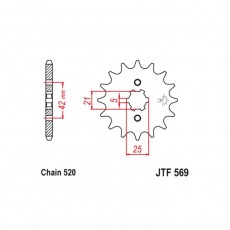 Звезда ведущая JT sprockets JTF569-16, цепь 520, 16 зубьев