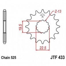 Звезда передняя, ведущая JTF433, стальная, цепь 525, 16 зубьев