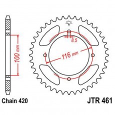 Звезда задняя ведомая JTR461 для мотоцикла стальная, цепь 420, 51 зубье
