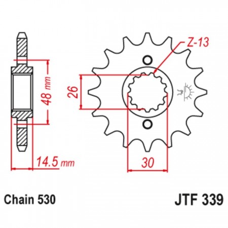 Звезда ведущая JT sprockets JTF339-18, цепь 530, 18 зубьев