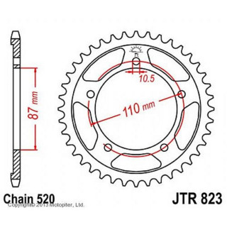 Звезда ведомая JTR823-39, R823-39, JT sprockets, цепь 520, 39 зубьев