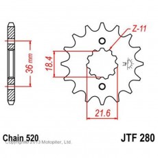 Звезда передняя, ведущая JTF280, стальная, цепь 520, 13 зубьев