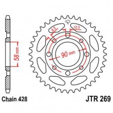 Звезда задняя, ведомая JTR269 стальная, цепь 428, 40 зубьев
