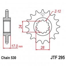 Звезда передняя ведущая JTF295 для мотоцикла, стальная, цепь 530, 16 зубьев