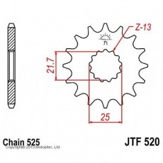Звезда передняя (ведущая) JTF520 для мотоцикла, стальная, цепь 525, 16 зубьев