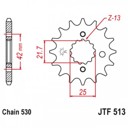 Звезда ведущая JT sprockets JTF513-13, цепь 530, 13 зубьев