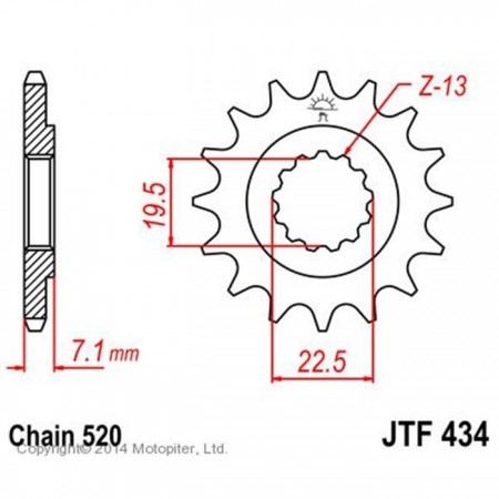 Звезда ведущая JT sprockets JTF434-16, цепь 520, 16 зубьев