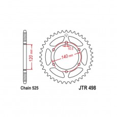 Звезда ведомая JT sprockets JTR498-38, цепь 525, 38 зубьев
