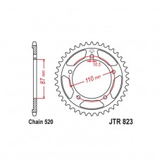 Звезда ведомая JT sprockets JTR823-46, цепь 520, 46 зубьев