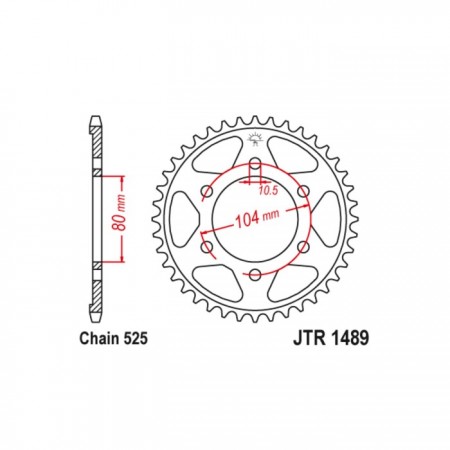 Звезда ведомая JT sprockets JTR1489-43, цепь 525, 43 зубья