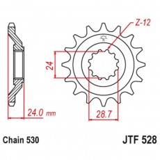 Звезда ведущая JT sprockets JTF528-17, цепь 530, 17 зубьев