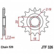 Звезда передняя, ведущая JTF326, стальная, цепь 520, 12 зубьев